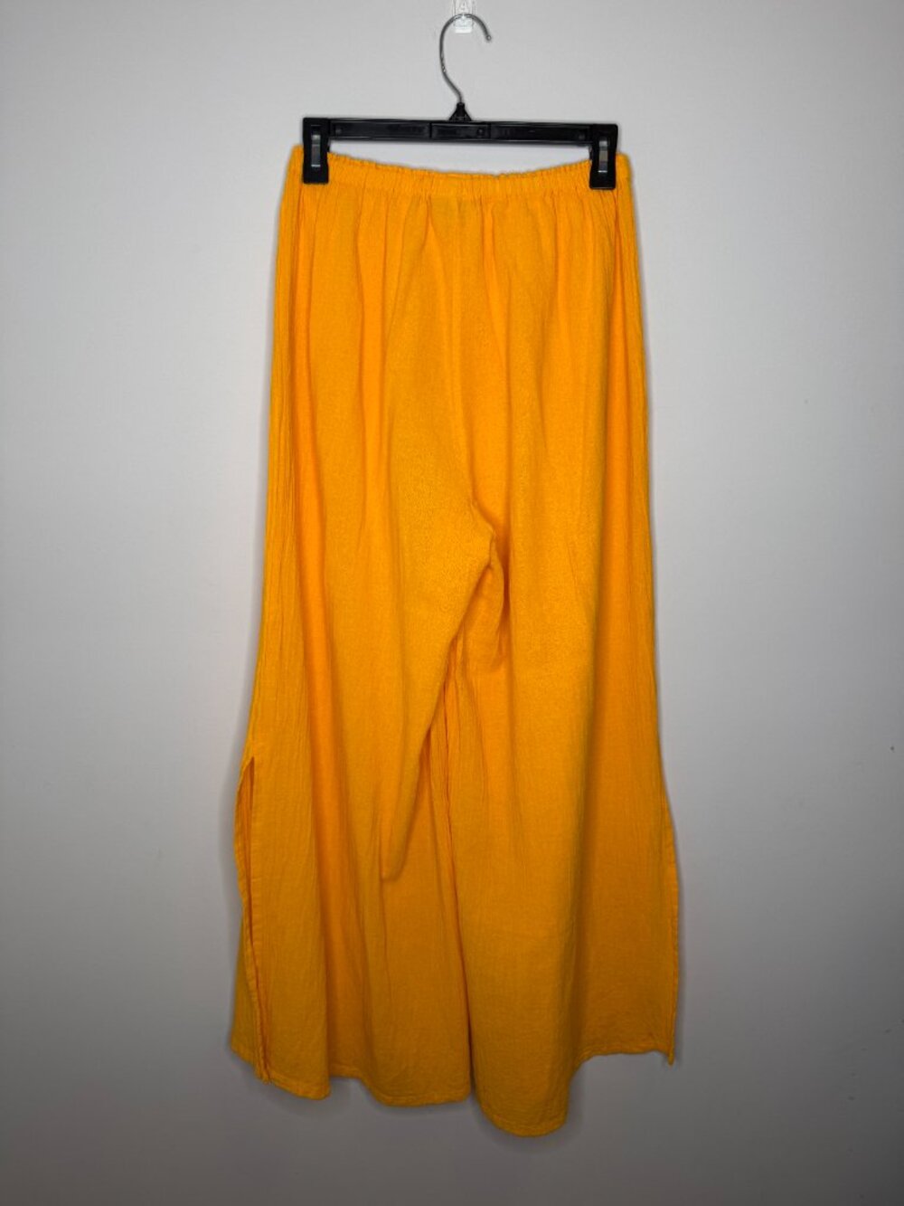 Oh My Gauze Orange Linen Set Womens S Cropped Short Sleeve Shirt Pull On Ankle P - Picture 10 of 10